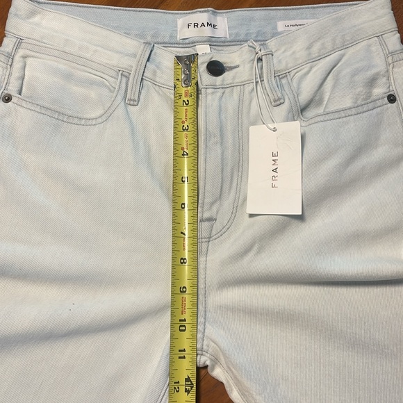 Frame Denim Le Hollywood Crop Jeans Sz 26 High Rise Straight Beach Out Rips Wash - Picture 11 of 14